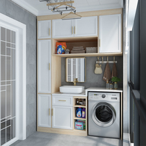 Zhaosheng Yangtai custom washing machine cabinet balcony cabinet hanging cabinet storage with washboard Basin Integrated cabinet laundry companion