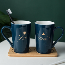 Cute creative cartoon family three wash cup set brush Cup couple mouthwash Cup pair of toothbrush cup ceramic