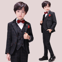 Childrens suit suit boys flower girl dress plus velvet thickened British 8-year-old boy suit 4 small suit 5 autumn and winter 6