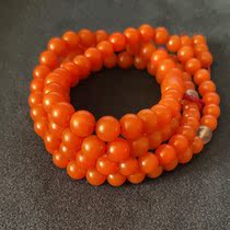 Natural original mine Baoshan Willow material bracelet 108 beads necklace persimmon red agate jewelry bracelet