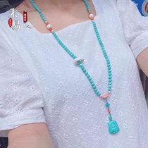 Suyi Hubei original mine turquoise original design ball bead bracelet natural pendant jewelry female