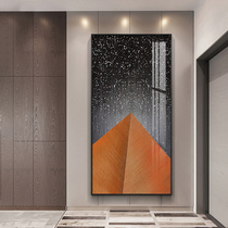 Spread into the corridor Entrance painting Nordic style mural Aisle Abstract art wall painting Vertical geometric mural
