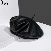 Rosex Tangk Leather Berets Female Fall Winter British Painter Hat Japanese Fashion Joker Berets Tide