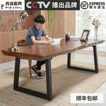 American loft solid wood desk Writing desk Simple modern desktop computer desk desk Solid wood table Long table