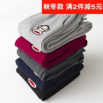 Spring and summer womens thin cotton sanitary pants loose closed sports pants Casual wear thin autumn and winter velvet pants