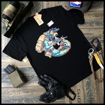 (Tactical Bone Frog) USMC Lizard Special forces Spy Ghost Print Army fan round neck barrel woven cotton T-shirt