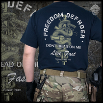 TSD retro original Navy special forces tactical army fan printing cotton round neck barrel woven t-shirt