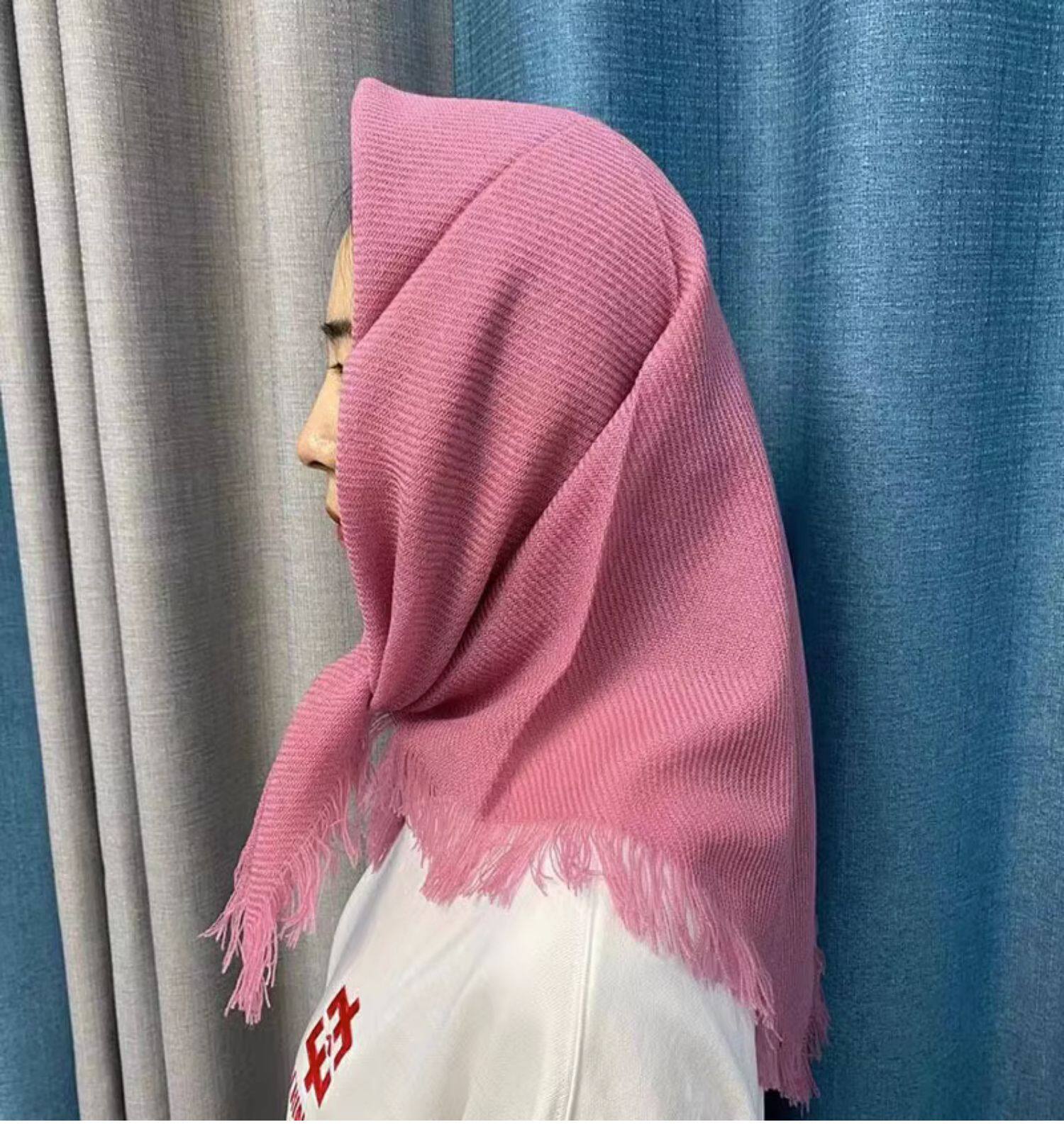 农村头巾大妈村姑奶奶老人包头巾四方围巾女加厚加大儿童绿色防风