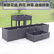 Vegetable Garden Planting Box Extra-large Terrace Seed Vegetable Theorizer Rectangular type Vegetable Basin Home Large building Top Deepened Flower Pot