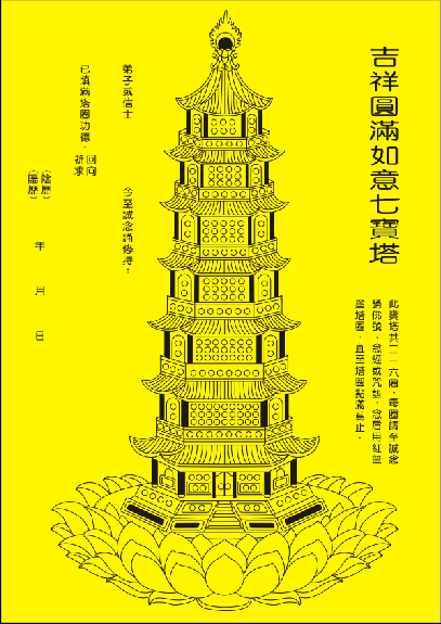 紫竹林中吉祥圆满如意七宝塔存藏功课方便回向烧供缘起图高清大图