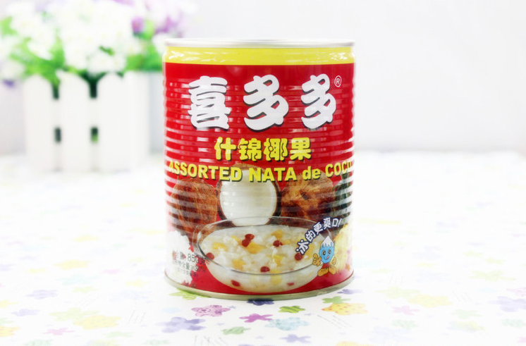 喜多多什锦椰果罐头850g含菠萝银耳红枣满一箱12瓶江浙沪皖包邮