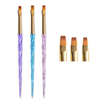 Nail tools flat head phototherapy pens French phototherapy brush nail glitter sequin brush 3 sets