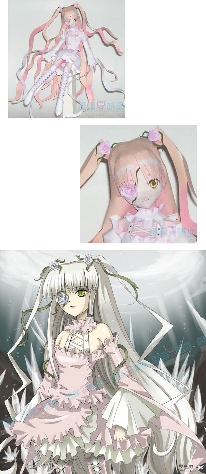 动漫人物 蔷薇少女 水色学园之雪华绮晶/3d立体纸模型diy手工制作