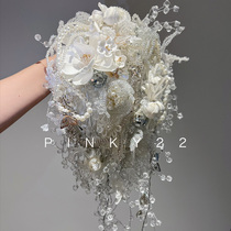 pinky22 Wedding Customized Galaxy Landing High - end Private Customized Wedding Bride Crystal Handmade Flowers