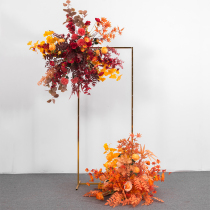 Chinese wedding scene layout stage simulation flower Welcome Area background wall iron shelf props corner flower road guide Flower