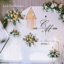 Wedding simulation road guide flower wedding flower row background frame corner flower iron geometry road guide flower stand layout Huasen system