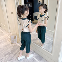 Girl Net Red Suit Autumn Clothing 2022 new Summer CUHK Scout thin section pure cotton sports fashion Two sets