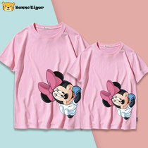 Minnie's parent-child suit with pure cotton short sleeves Summer 2021 new tide brand Big size Summer suit mother and daughter dress dressed girl