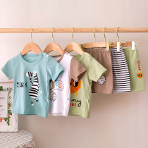 Baby short sleeve set cotton childrens clothes baby Summer two-piece set 1-2-3 years old childrens mens and womens baby childrens clothing