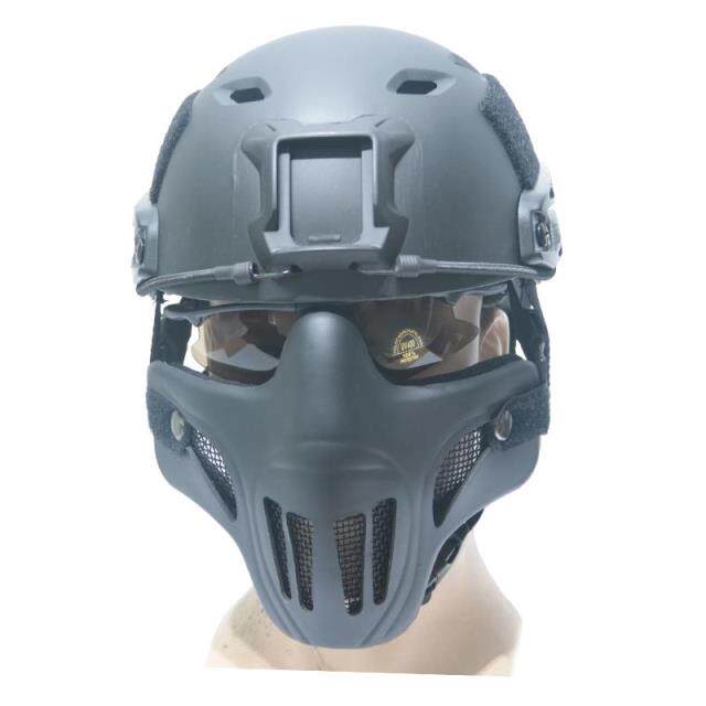 徳毅营 cs户外防护战术双带面罩 护脸钢丝覆盖皮面具 防护面罩_7折