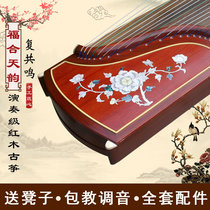 Fuhe Tianyun Polyphonic professional performance grade Mahogany shell carving Guzheng Beginner introductory practice Exam Guzheng musical instrument