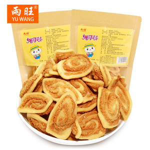 雨旺猫耳朵零食100g*6小袋装怀旧儿时小吃饼干酥脆芝麻香猫耳酥