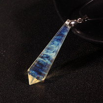 Natural Crystal Pendant Citrine Single Pointe 12-face Drip Pendant Necklace Energy Stone Spiritual Men and Women