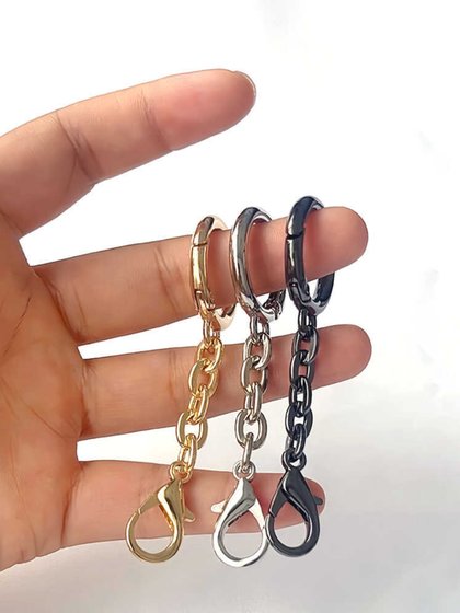 DIY 짧은 체인 더블 버클 전기 도금 랍스터 버클 상단 및 하단 오프닝 금속 보석 백 펜던트 액세서리 양모 공 펜던트 버클 링 DIY 짧은 체인 더블 버클 전기 도금 랍스터 버클 상단 및 하단 오프닝 금속 보석 백 펜던트 액세서리 양모 공 펜던트 버클 링