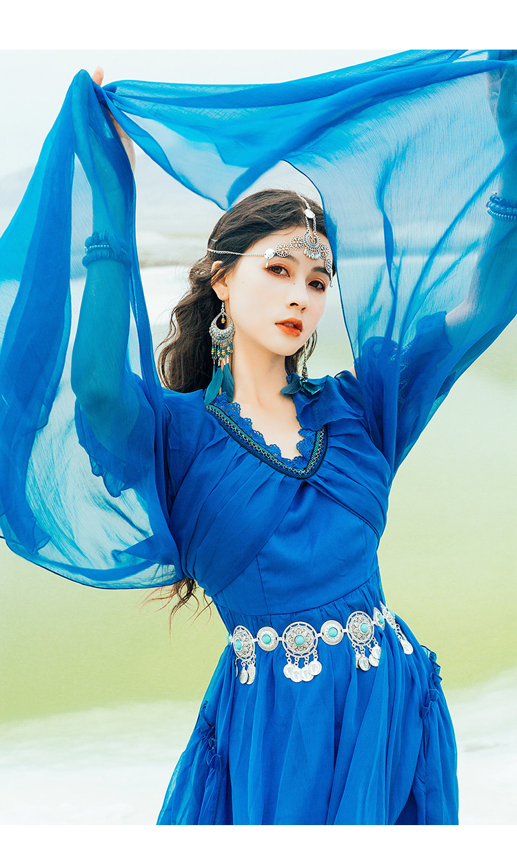 西域风情古装表演沙漠裙子异域风情服装舞蹈古装西域仙婚纱照敦煌