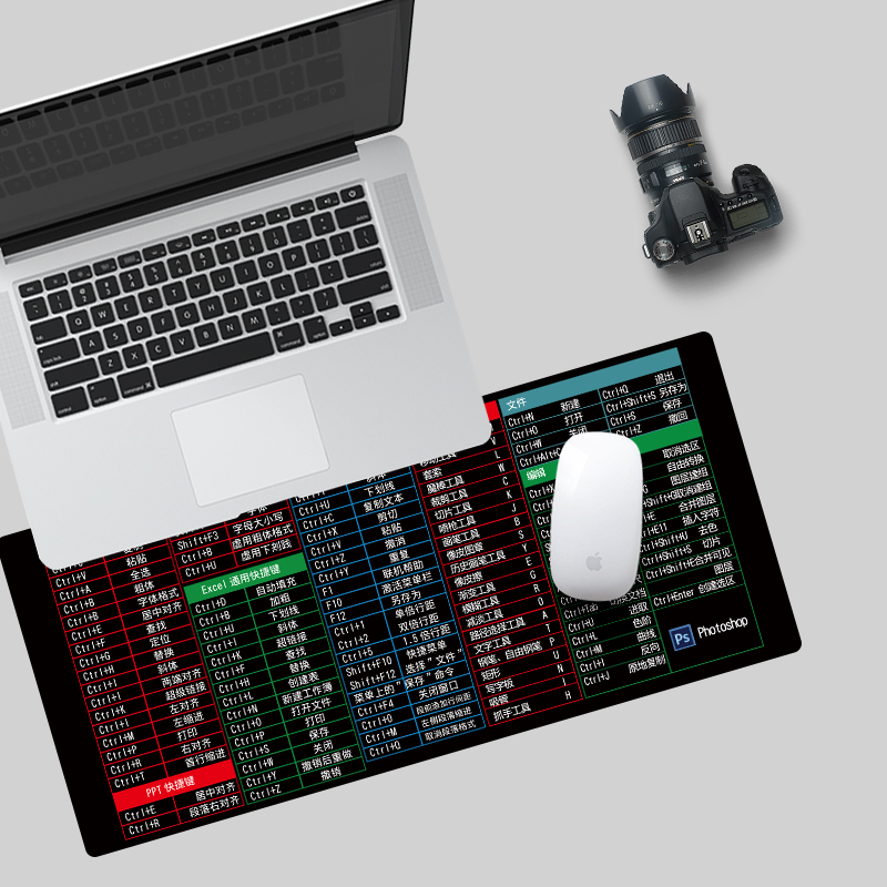 办公超大号鼠标垫快捷键全套做图 ps ppt exce AI 防水键盘垫定制