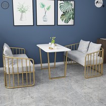Nordic small coffee table Sofa set combination Milk tea dessert shop Cafe Commercial shop table and chair clothing store Negotiation