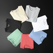 Mercerized cotton T-shirt mens Tide brand Korean version of slim round neck trend short sleeve mens fashion shirt summer half sleeve