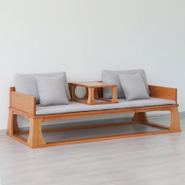 New Chinese style black walnut cherry wood log Arhan bed Zen couch tea room living room modern simple sofa
