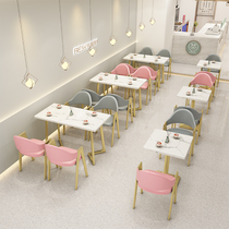 Net Red Milk Tea Shop Cassette Table Drinking Coffee Hall Card Sofa Table and chairs Combined sweet shop Restaurant furniture Customized