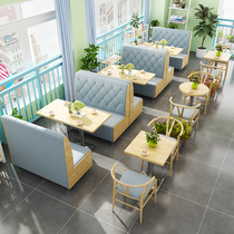 Sweet shop Milk Tea Shop Tea Restaurant Dining Furniture Table & Chairs Sofa SOFA BED CUSTOM DINING ROOM WITH WALL CARD SITTING SOFA