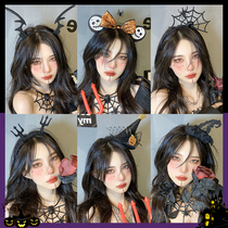 Halloween headband headgear hairclip pin ornaments decorative bat wings devil horn horn head hoop cos funny hairpin