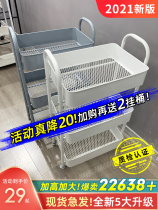 Snack storage rack storage living room Net red Second floor floor storage multi-layer movable finishing trolley wheel