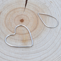 S925 silver pendant with red peach heart drop heart-shaped pendant