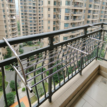 Balcony clothes artifact outside the window anti-theft net drying rack drying shoe rack hanging window drying Rod guardrail telescopic storage rack