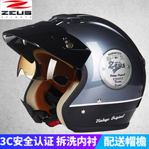 Taiwan Swiss Lion motorcycle helmet men and women summer motorcycle Harley retro half-duplex half-helmet four seasons personality cool