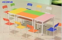 Long Strip Table Color Composition Table Semi-circle Table Training Coaching Class Chairs Rectangular Fine Art Manual Table Reading Table