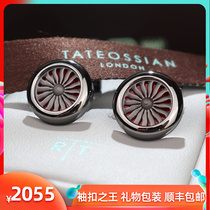 British original Tateossian RT mens aircraft engine enamel cufflinks cuff studs light luxury holiday gift