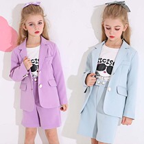 Childrens suit suit girl Korean dress spring and autumn coat shorts fried street catwalk host school uniform English style