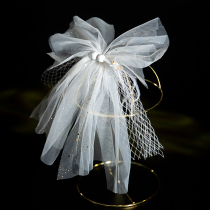 Childrens dress headwear girl birthday princess stage hair accessories white lace mesh yarn hair card