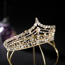 Silver Manqi Childrens Crown Headwear Princess Girl Crown Crystal Hairband Model Catwalk Children Birthday Hair Decoration