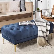 Nordic light and luxurious art changing shoes stool rectangular stainless steel footbed tailstool Couch Stool Clothing Shop Cloakroom Stools