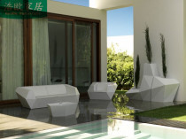 Glass GRP Living room Anomalous Rhomboid Sofa Casual Seat Hotel Sales office Outdoor Reception Bench Composition Customised