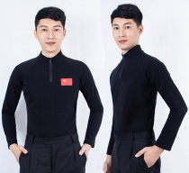 Male medium thick plus velvet thick material dance clothes Latin dance square dance ballroom dance national standard modern clothes practice clothes dance clothes
