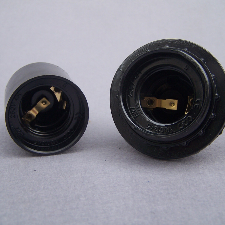 ce认证黑色e27电木自锁全牙灯头灯具灯饰配件光身台灯头出口品质