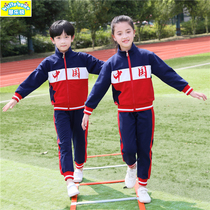 Class clothes Primary school uniforms suit red Chinese style Spring and autumn clothing Three sets of children sportswear kindergarten garden clothes